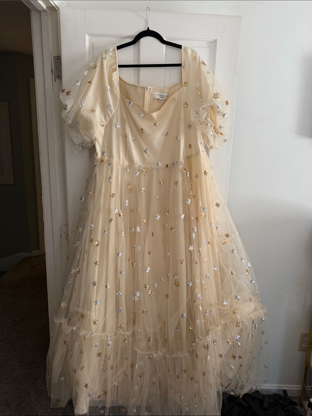 Whimsical Star Tulle Dress  - Cream
